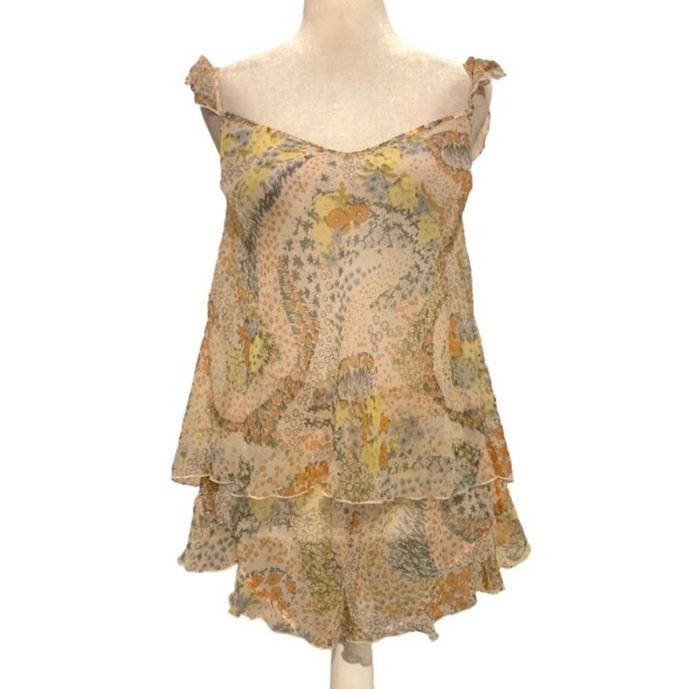 Y2K Victoria’s Secret Floral Paisley Ruffle Cami Shorts Set L